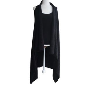 ECHO Long Black Boucle Sharkbite Sweater Vest